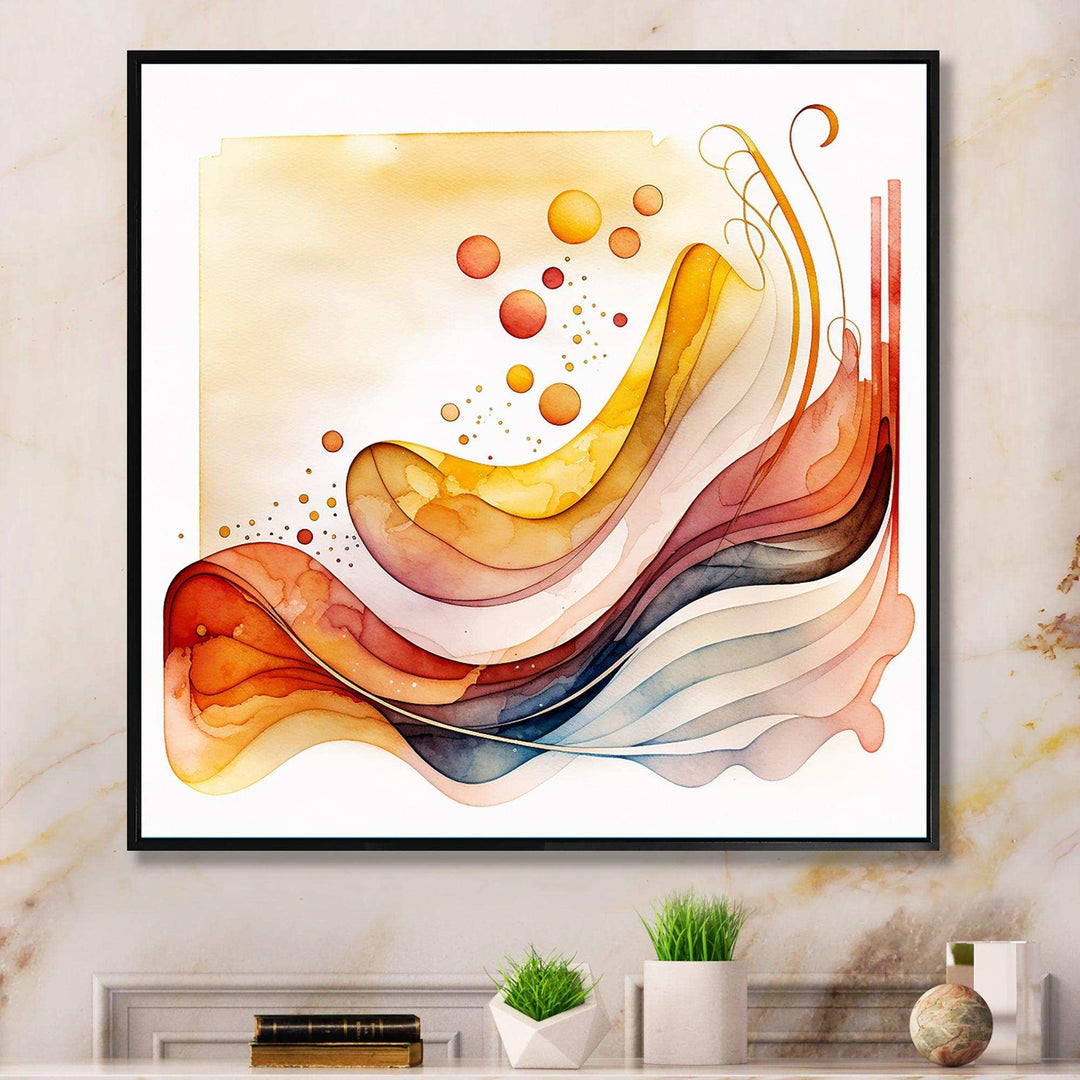 Warm Minimalist Waves  - Modern Canvas Wall Art