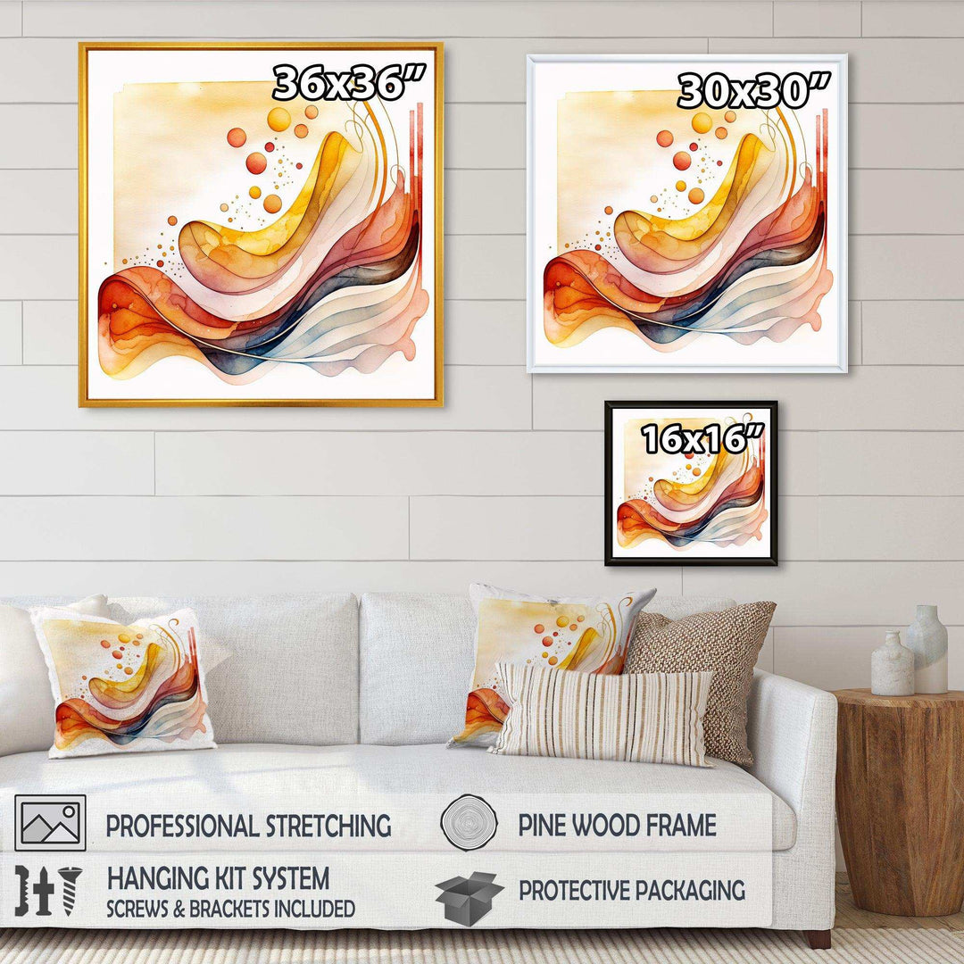 Warm Minimalist Waves  - Modern Canvas Wall Art