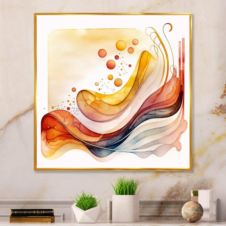 Warm Minimalist Waves  - Modern Canvas Wall Art