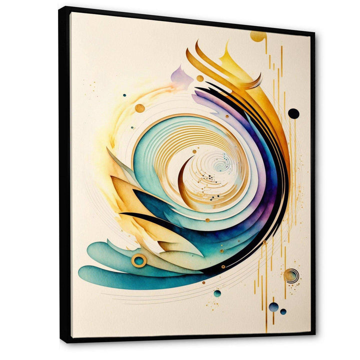 Colorful Watercolor Spiral  - Modern Canvas Wall Art