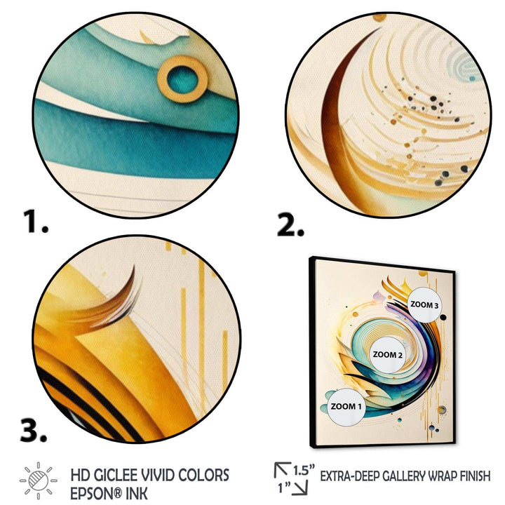 Colorful Watercolor Spiral  - Modern Canvas Wall Art