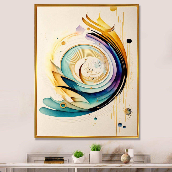 Colorful Watercolor Spiral  - Modern Canvas Wall Art