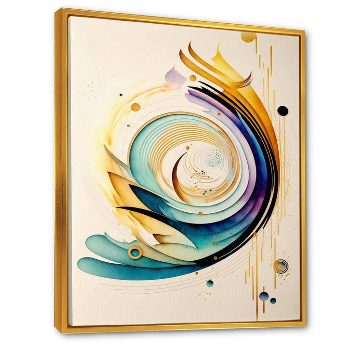 Colorful Watercolor Spiral  - Modern Canvas Wall Art