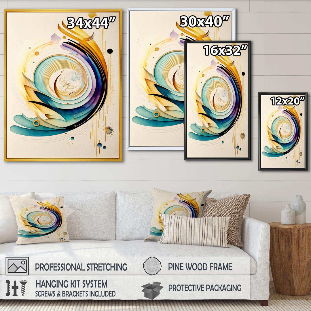 Colorful Watercolor Spiral  - Modern Canvas Wall Art
