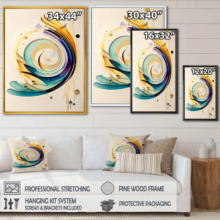 Colorful Watercolor Spiral  - Modern Canvas Wall Art