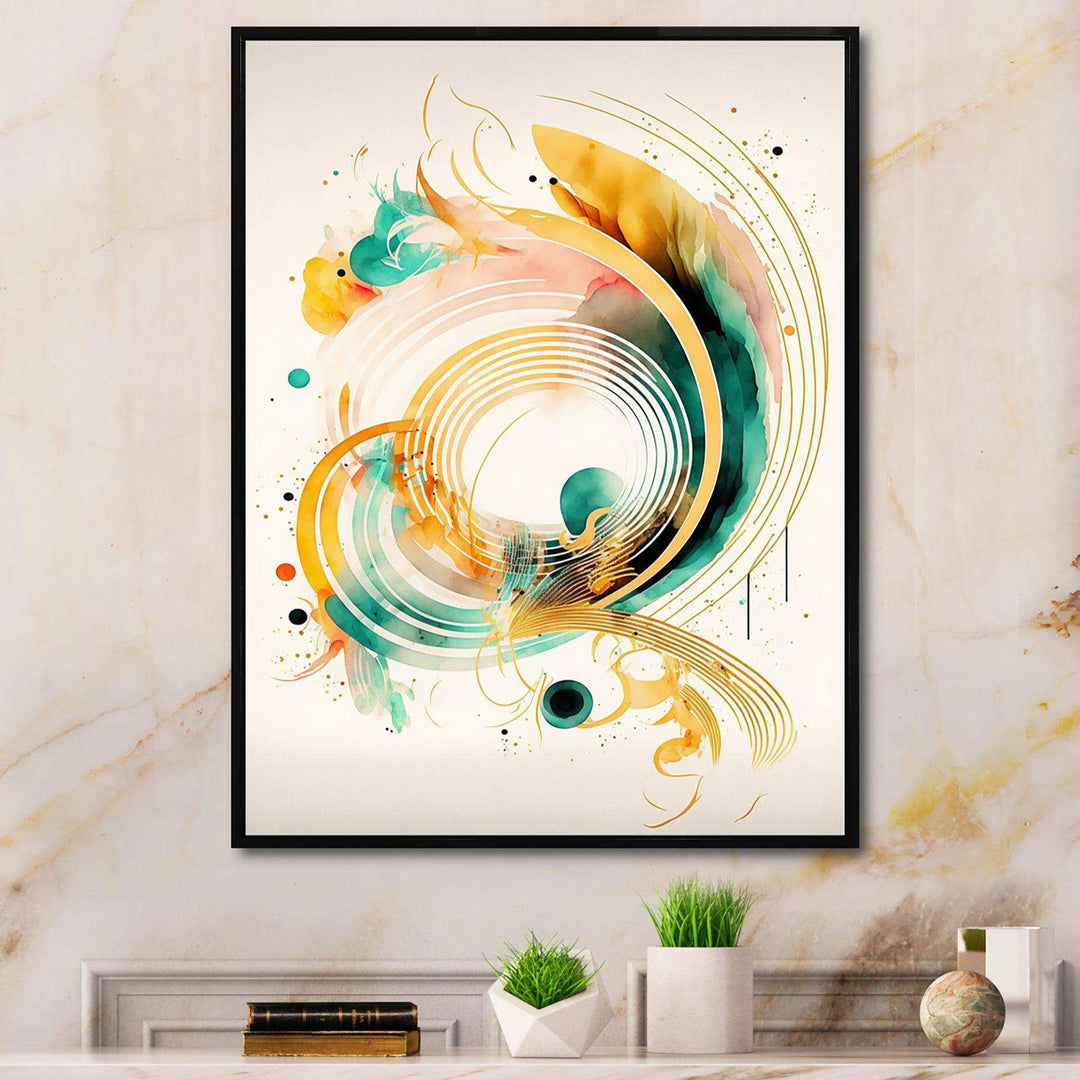 Golden Spiral Movement I - Modern Bedroom Wall Art
