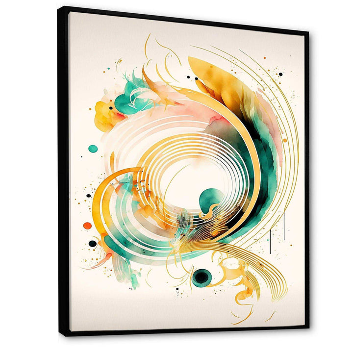 Golden Spiral Movement I - Modern Bedroom Wall Art