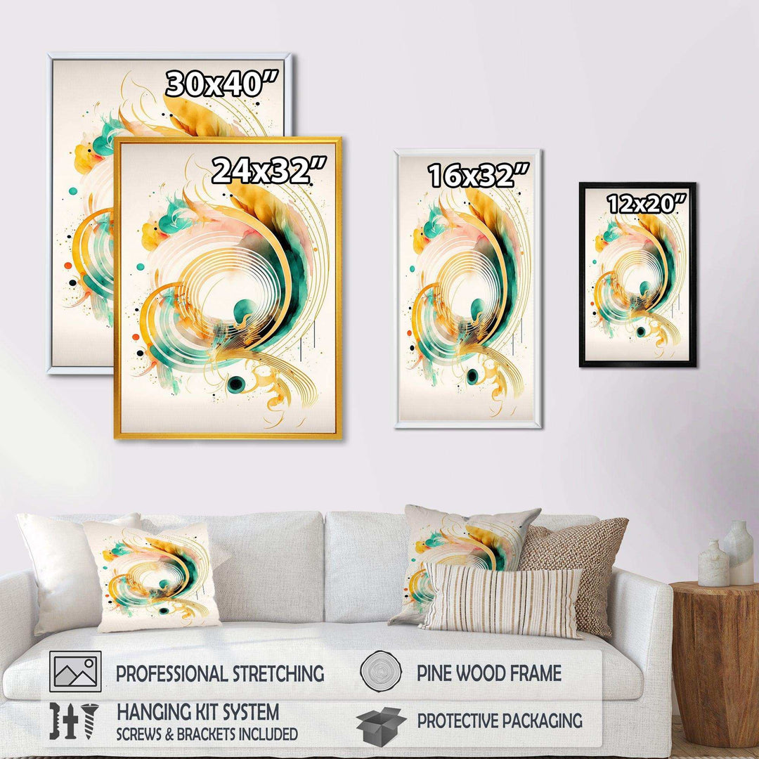 Golden Spiral Movement I - Modern Bedroom Wall Art