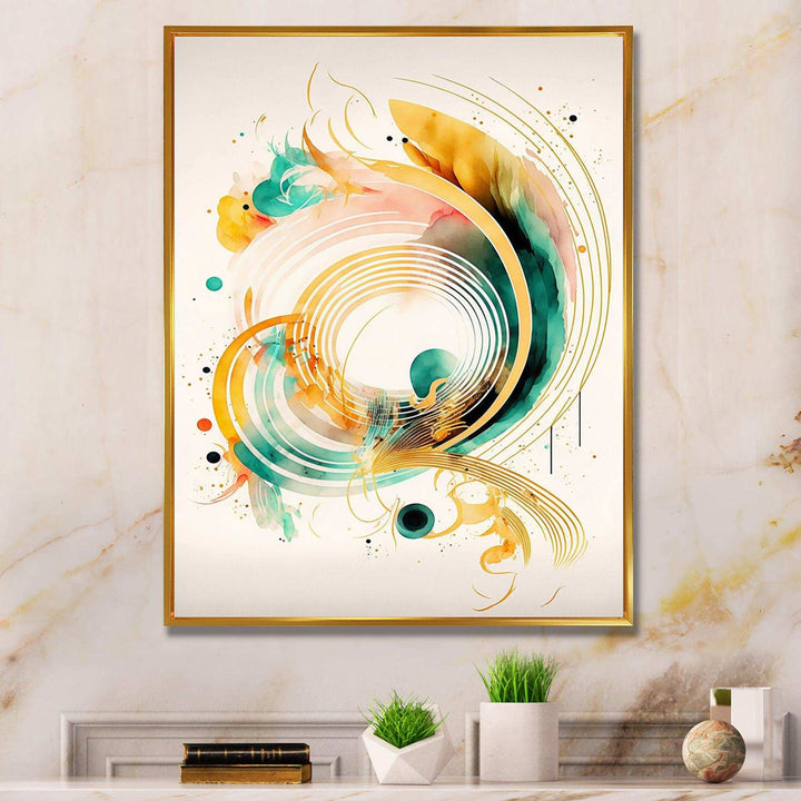 Golden Spiral Movement I - Modern Bedroom Wall Art