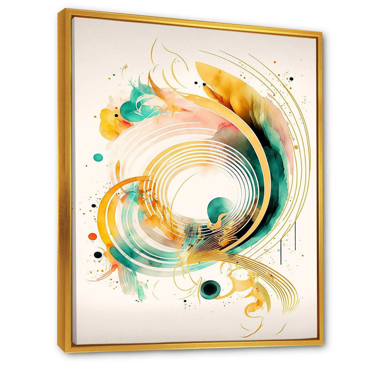 Golden Spiral Movement I - Modern Bedroom Wall Art