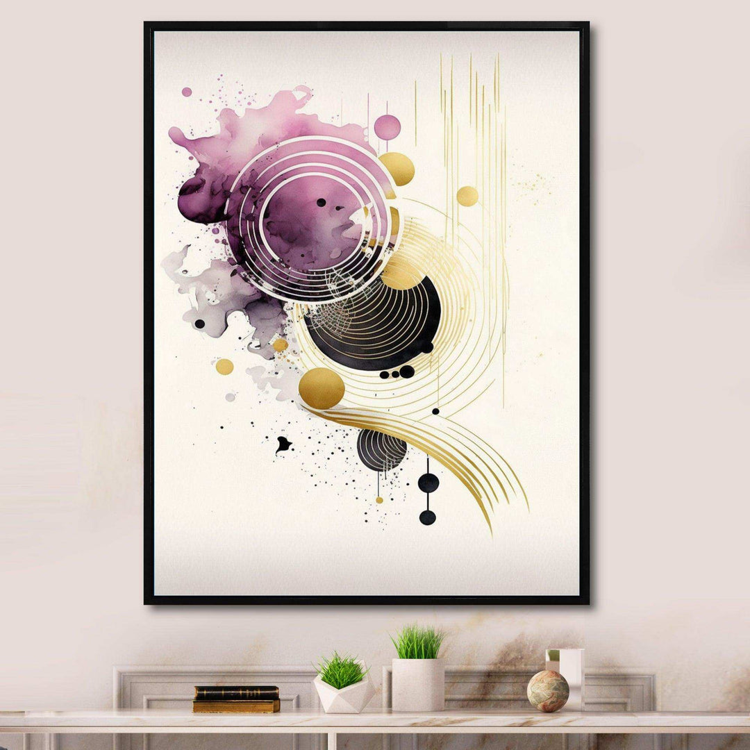 Deep Purple Movement II - Modern Living Room Wall Decor
