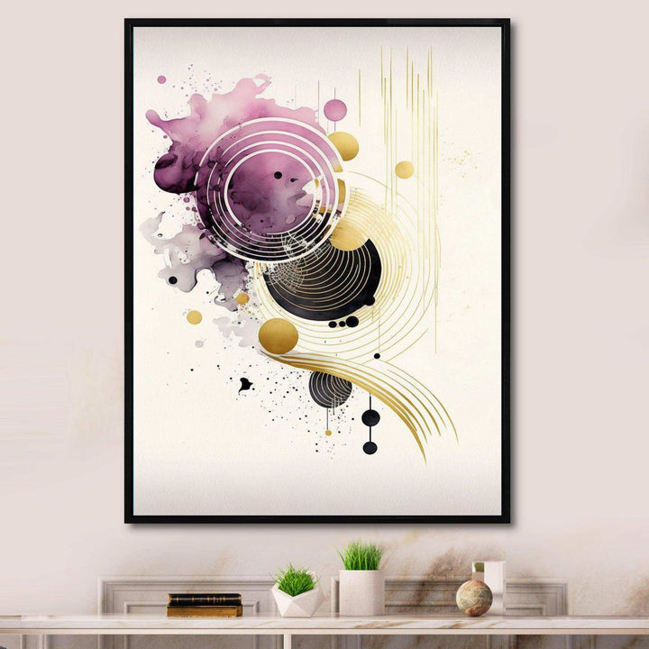 Deep Purple Movement II - Modern Living Room Wall Decor