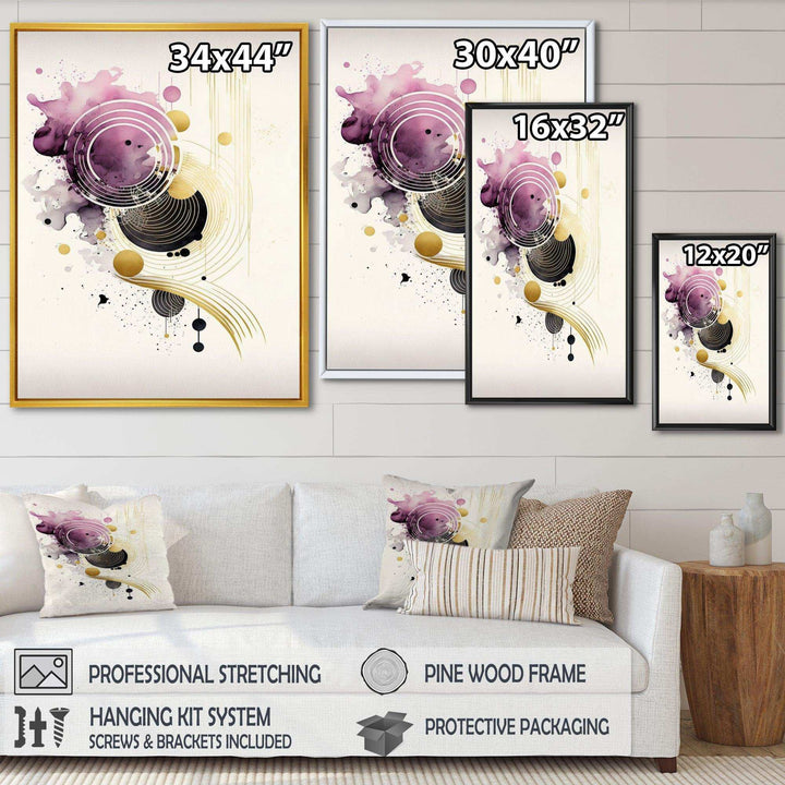 Deep Purple Movement II - Modern Living Room Wall Decor
