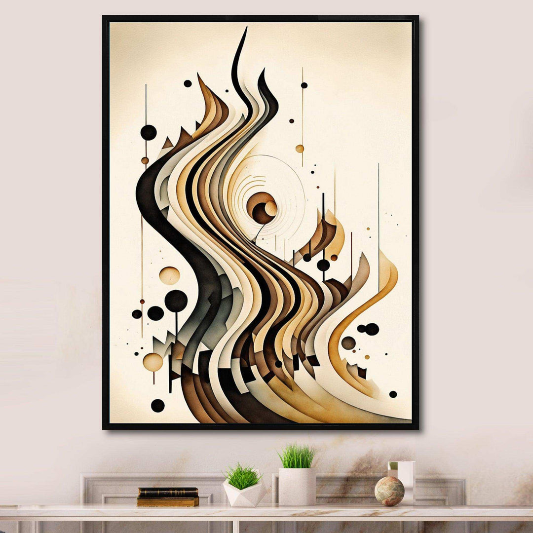 Brown And Black Movement III - Modern Bedroom Wall Art