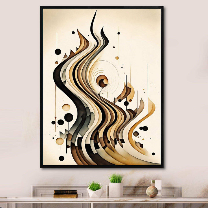 Brown And Black Movement III - Modern Bedroom Wall Art