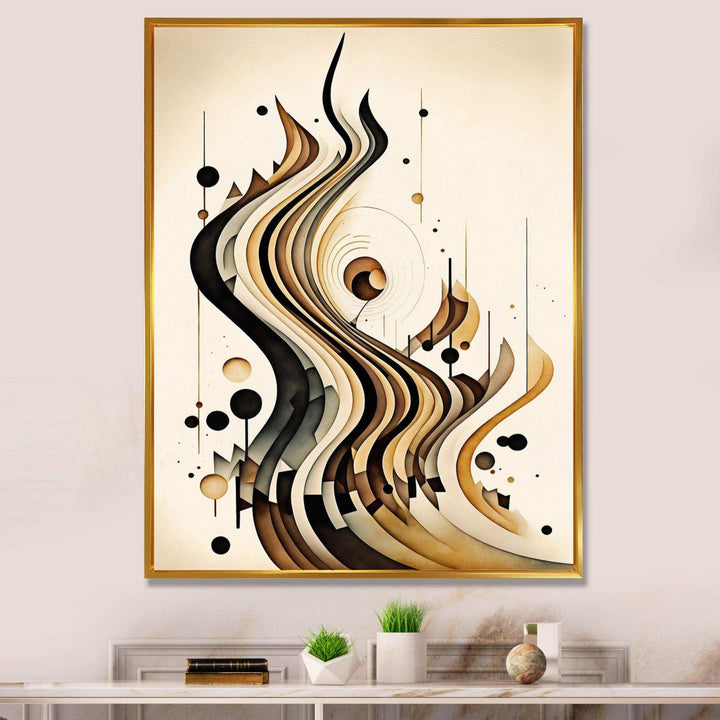 Brown And Black Movement III - Modern Bedroom Wall Art