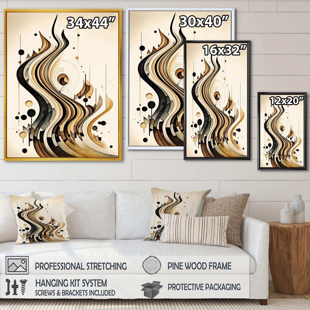 Brown And Black Movement III - Modern Bedroom Wall Art