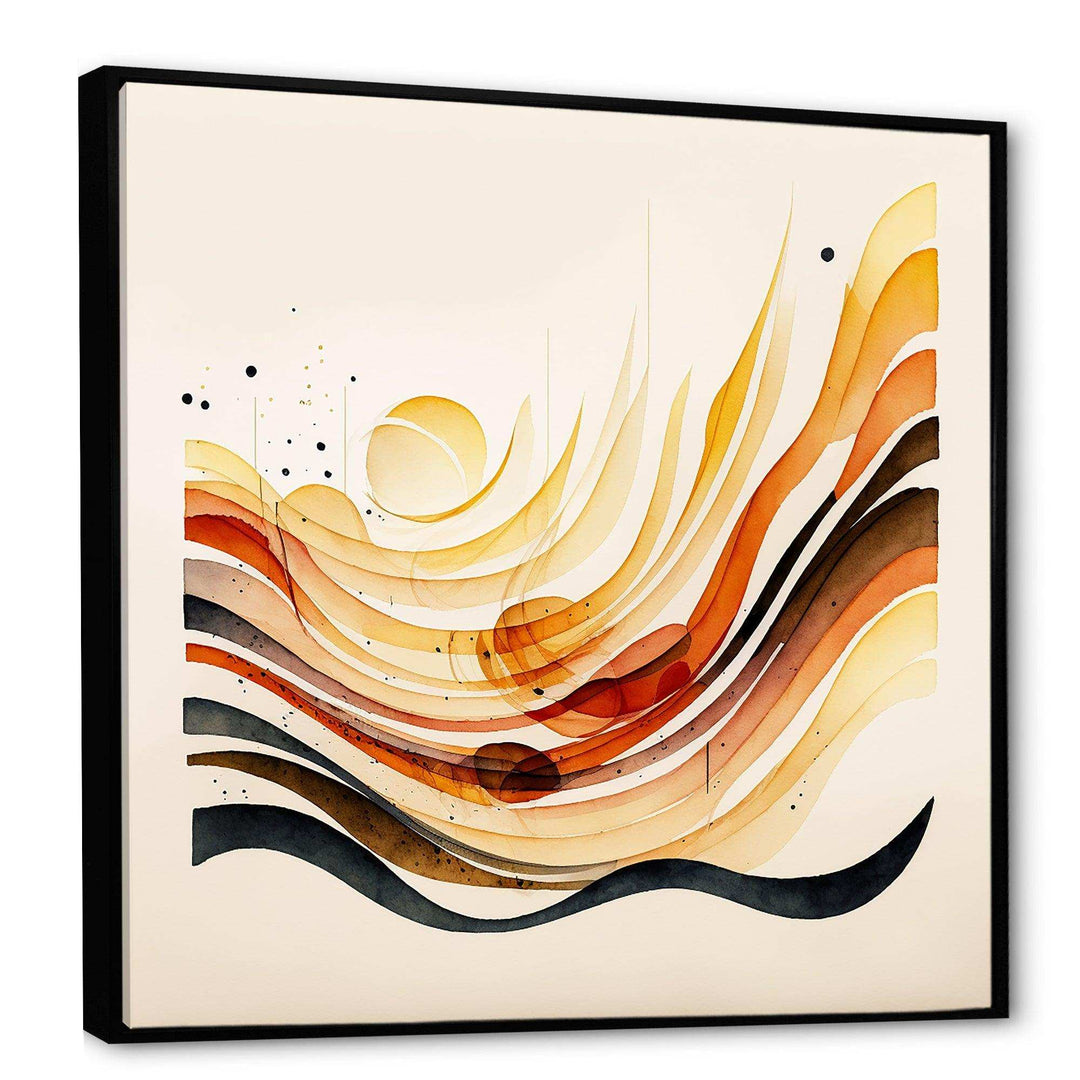 Burnt Orange Waves Abstract IV - Modern Bedroom Wall Art
