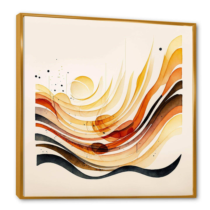 Burnt Orange Waves Abstract IV - Modern Bedroom Wall Art