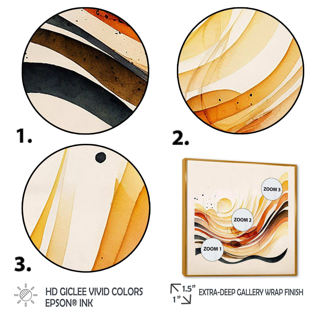 Burnt Orange Waves Abstract IV - Modern Bedroom Wall Art