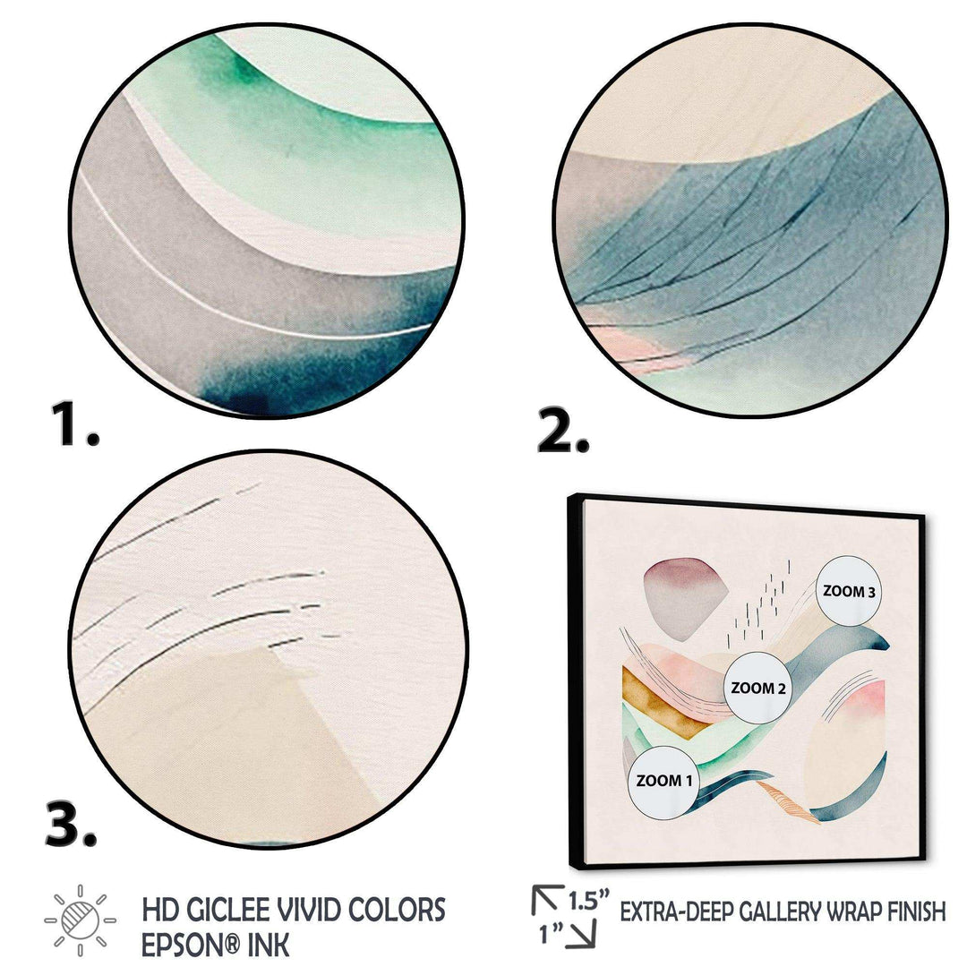 Multi-Color Pastel Waves  - Modern Wall Art Prints