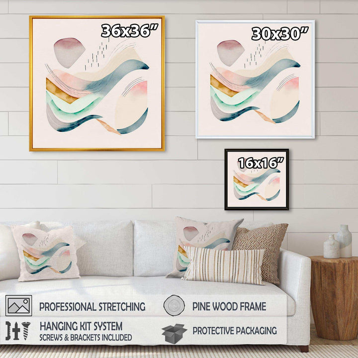 Multi-Color Pastel Waves  - Modern Wall Art Prints