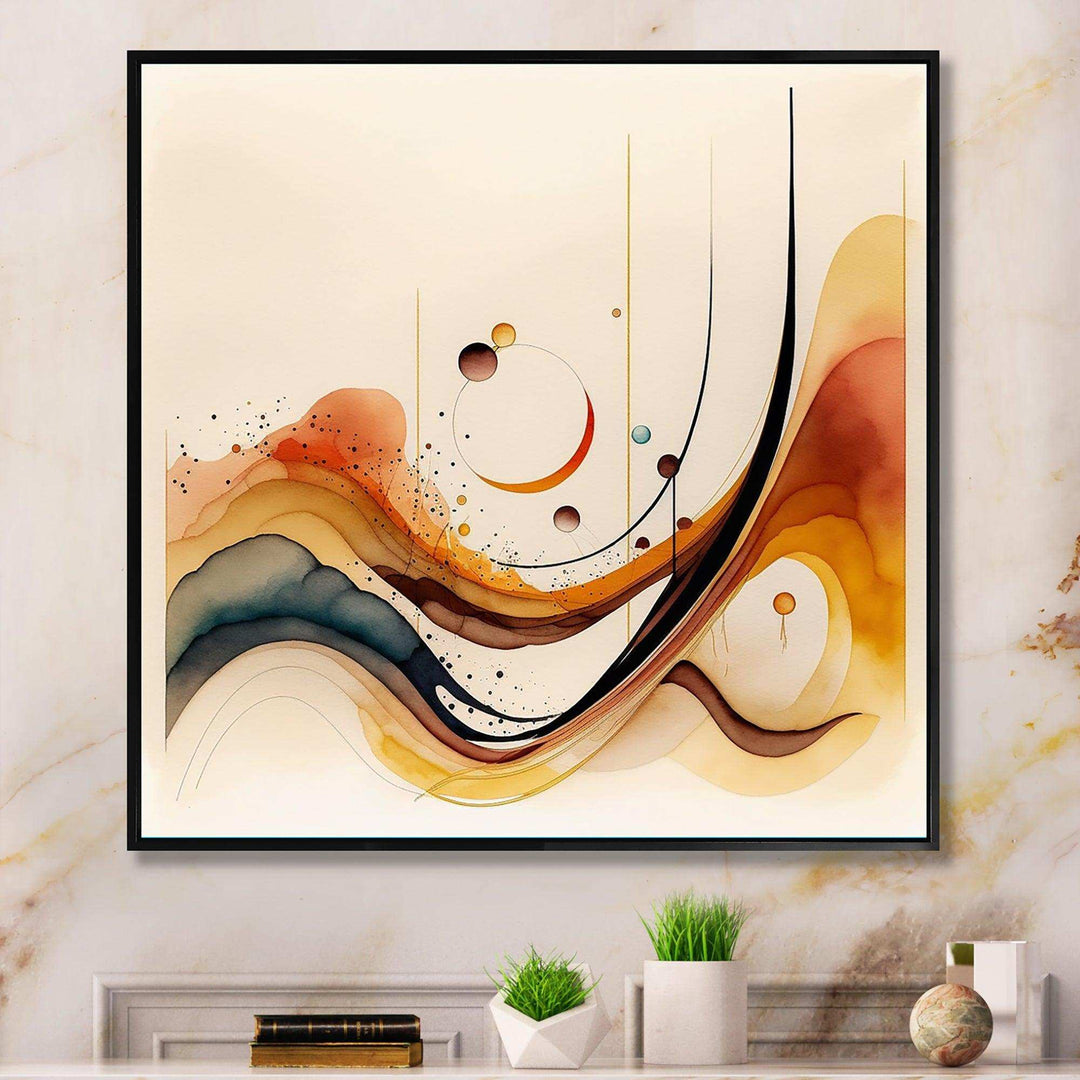 Burnt Orange Waves Abstract V - Modern Canvas Wall Art