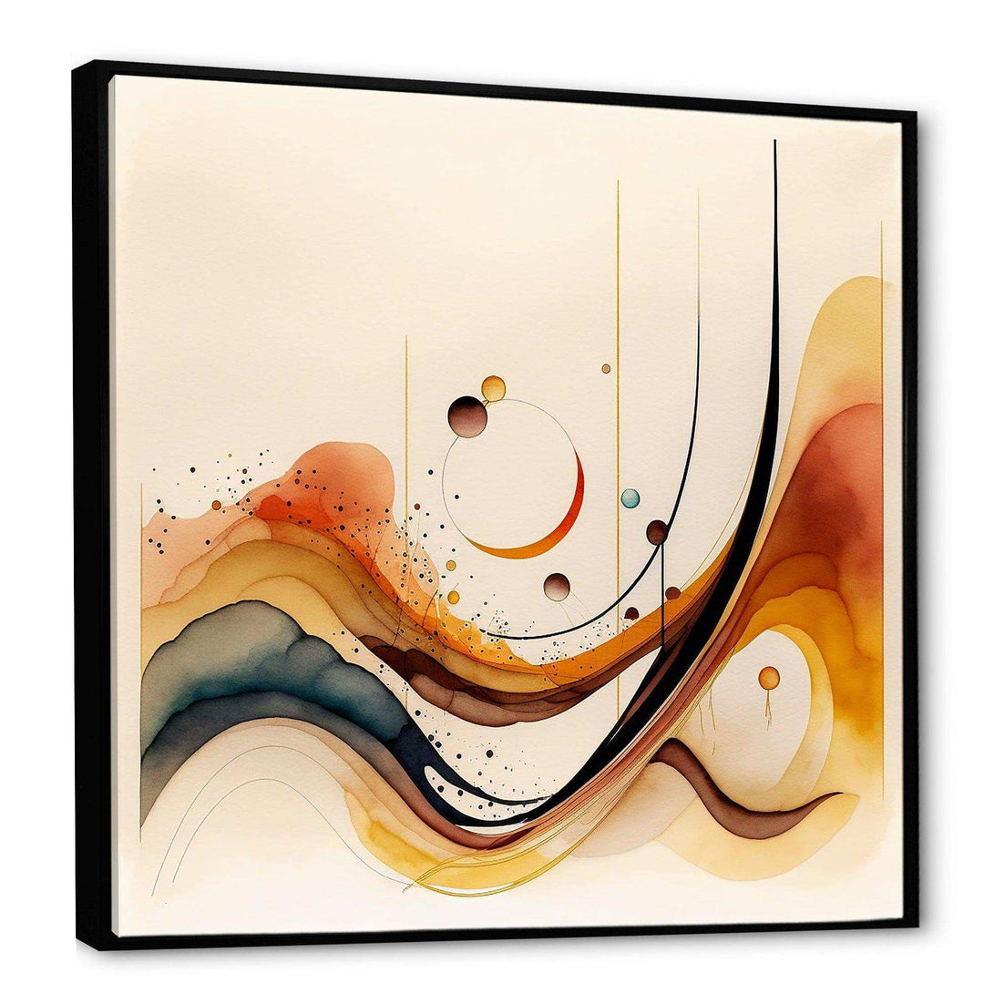 Burnt Orange Waves Abstract V - Modern Canvas Wall Art