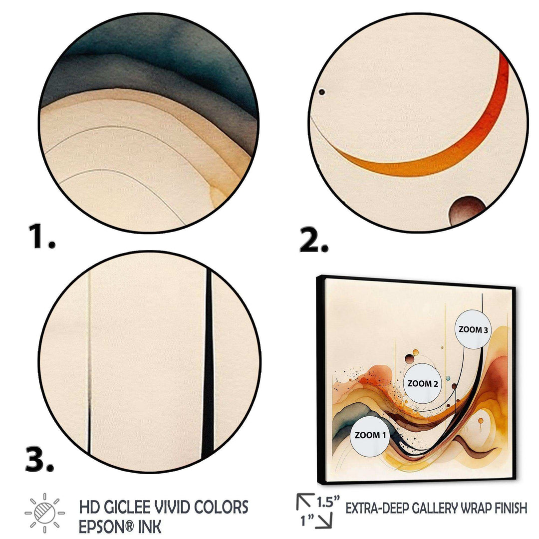 Burnt Orange Waves Abstract V - Modern Canvas Wall Art