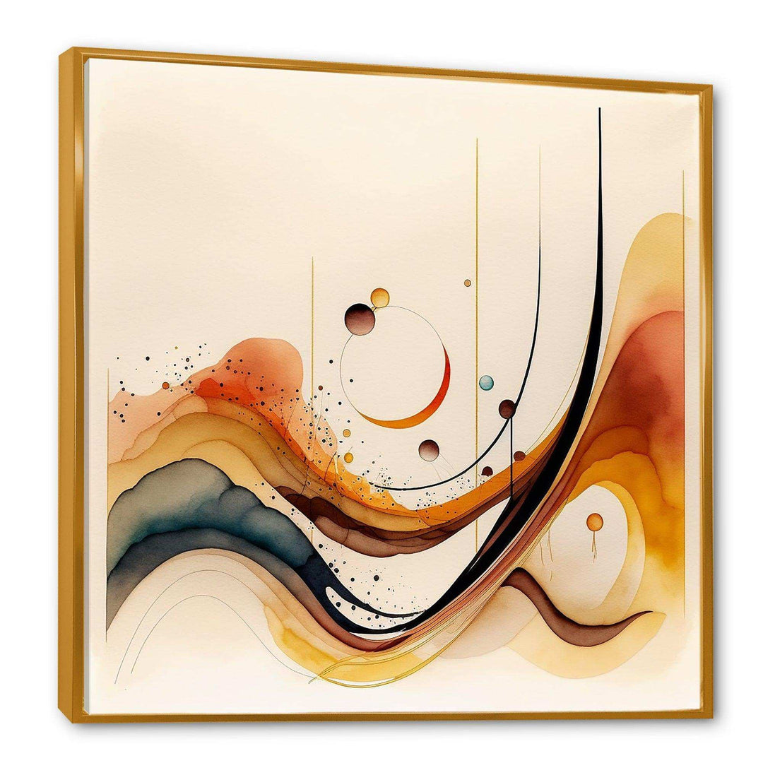Burnt Orange Waves Abstract V - Modern Canvas Wall Art