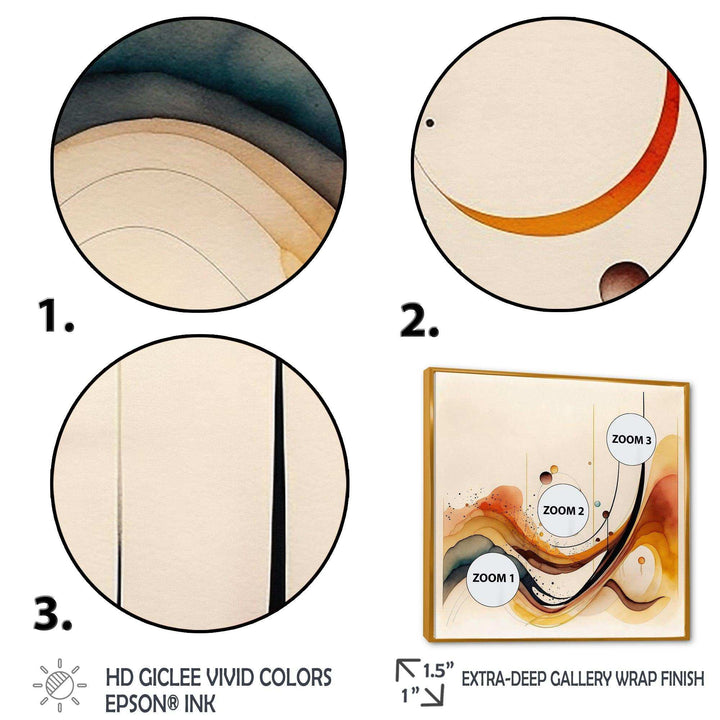 Burnt Orange Waves Abstract V - Modern Canvas Wall Art