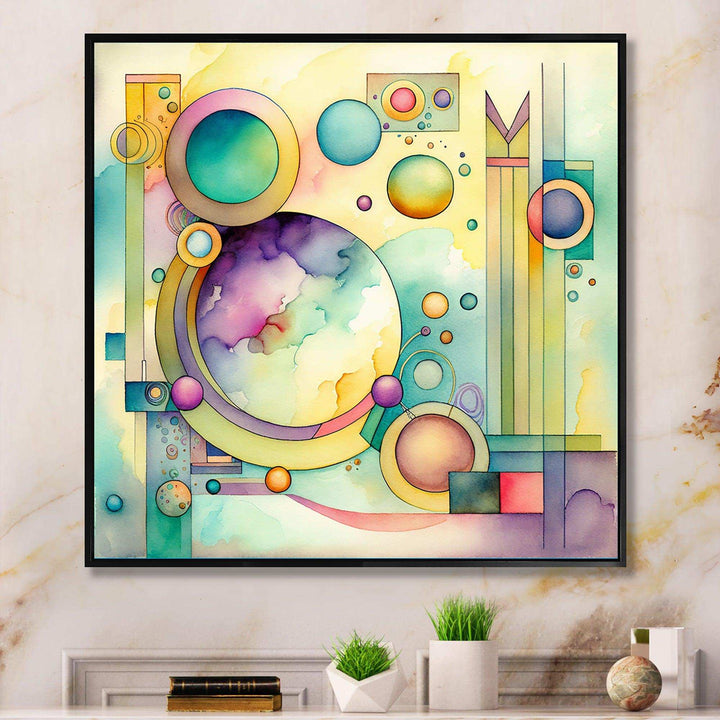 Pastel Watercolor Art Deco I - Modern Canvas Wall Art