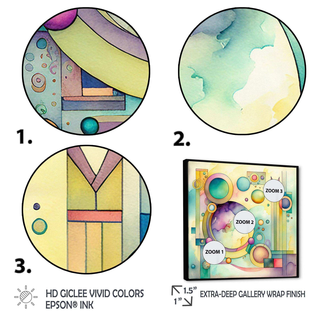 Pastel Watercolor Art Deco I - Modern Canvas Wall Art