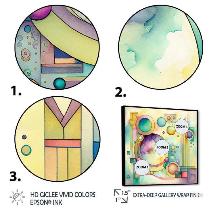 Pastel Watercolor Art Deco I - Modern Canvas Wall Art