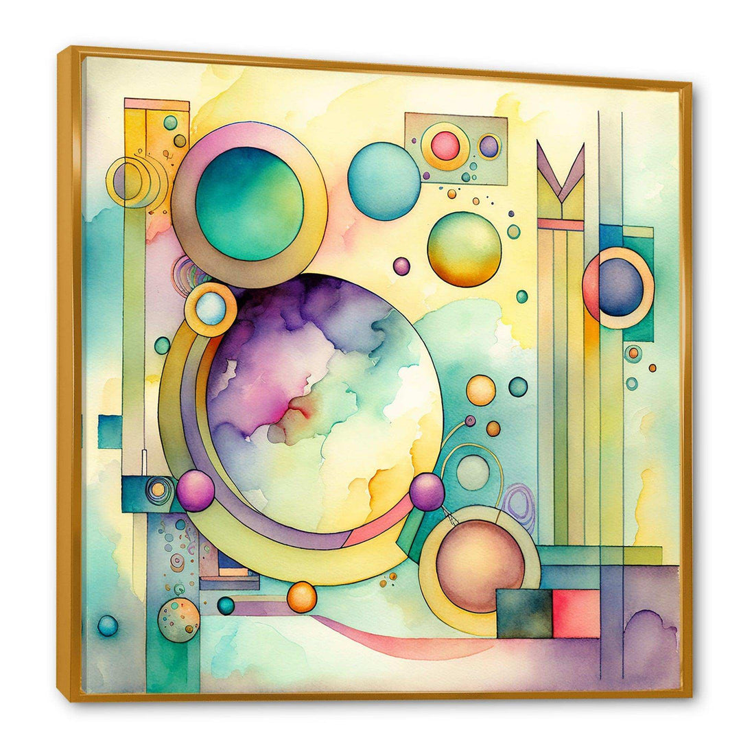 Pastel Watercolor Art Deco I - Modern Canvas Wall Art