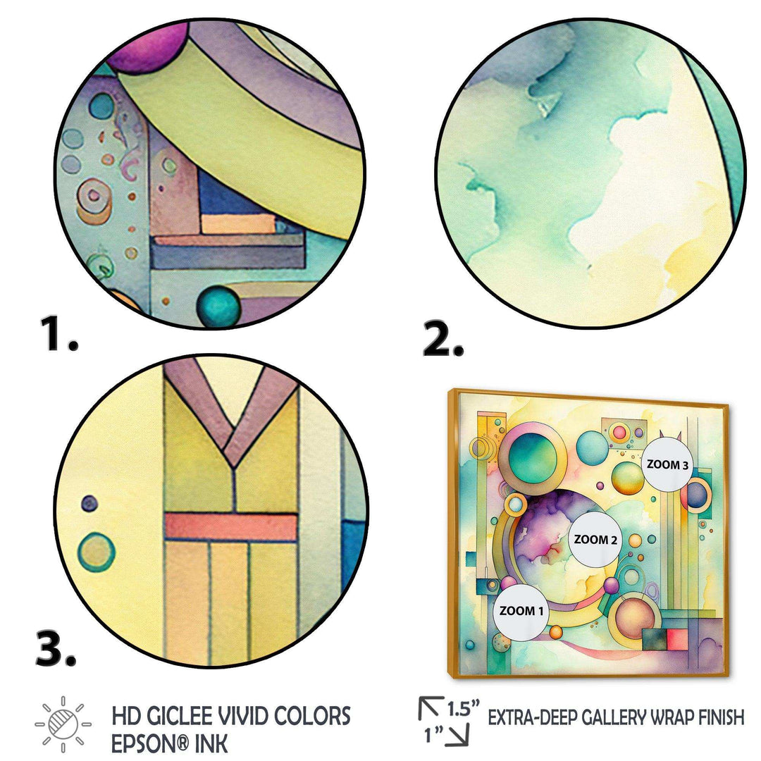 Pastel Watercolor Art Deco I - Modern Canvas Wall Art