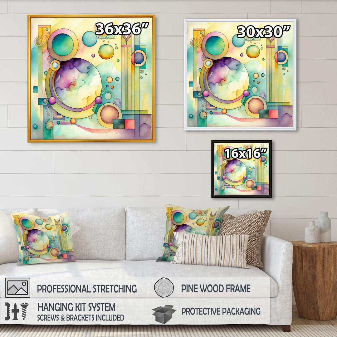 Pastel Watercolor Art Deco I - Modern Canvas Wall Art