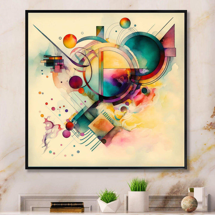 Pastel Watercolor Art Deco II - Modern Living Room Wall Decor