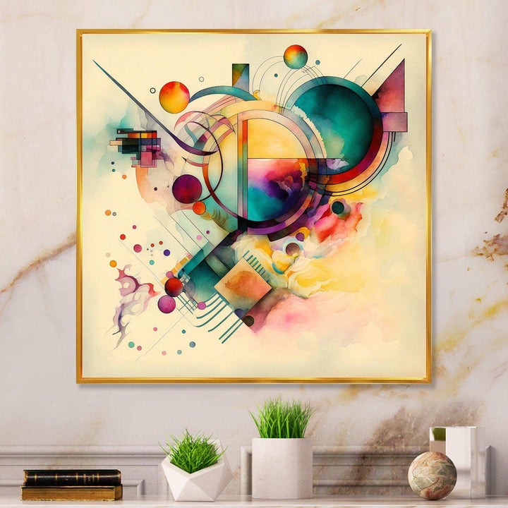 Pastel Watercolor Art Deco II - Modern Living Room Wall Decor