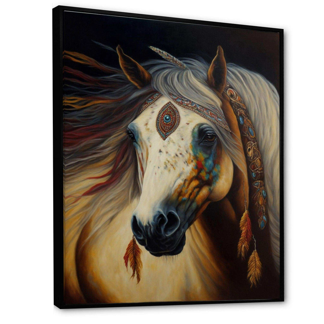 Amerindian Horse With Feathers I