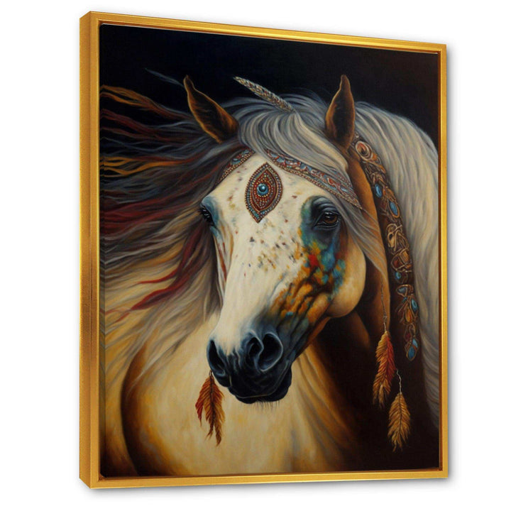Amerindian Horse With Feathers I