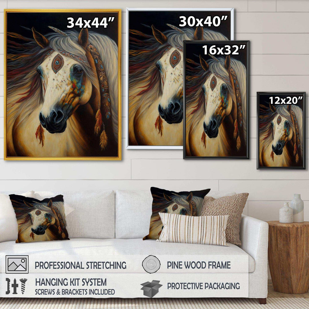 Amerindian Horse With Feathers I