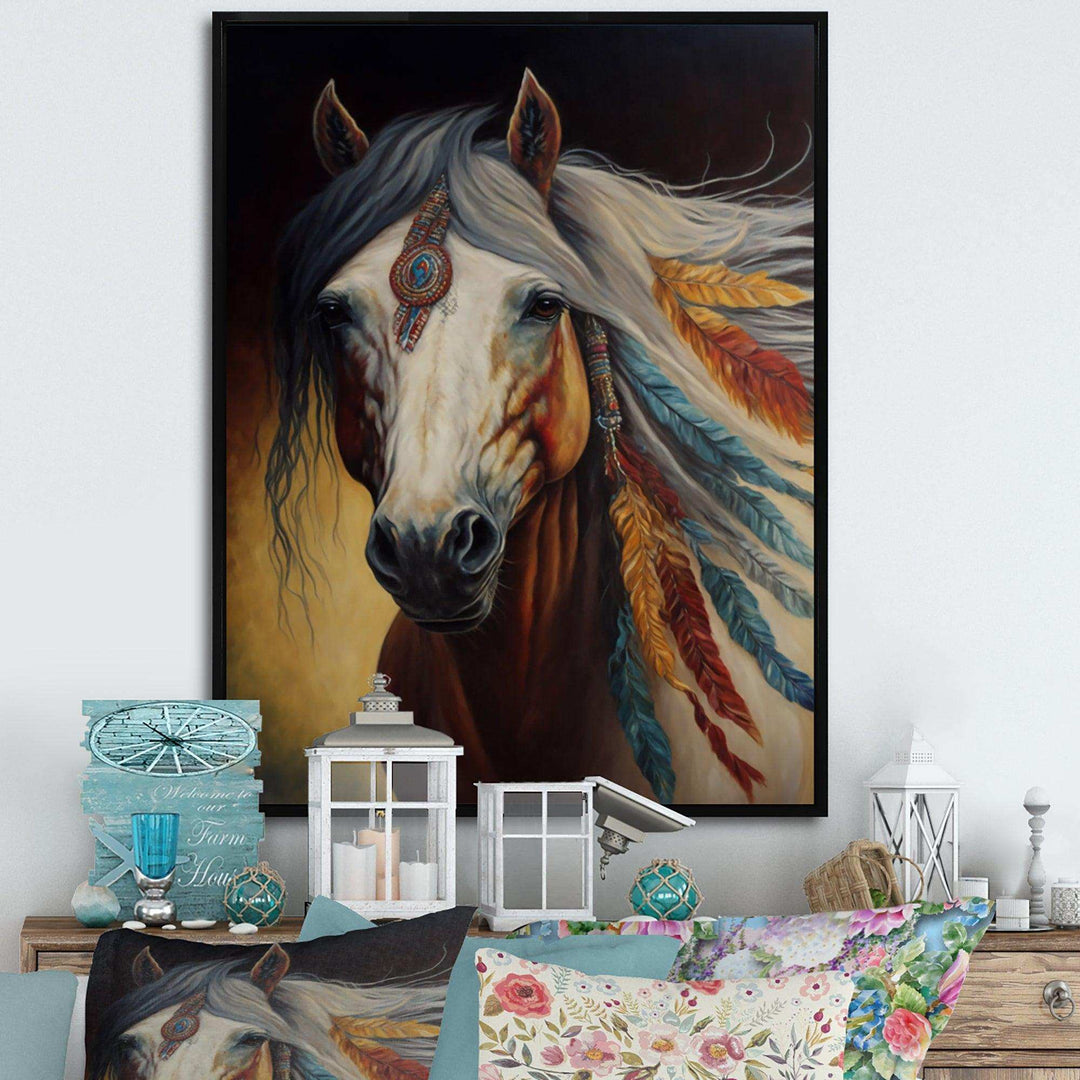 Amerindian Horse With Feathers III