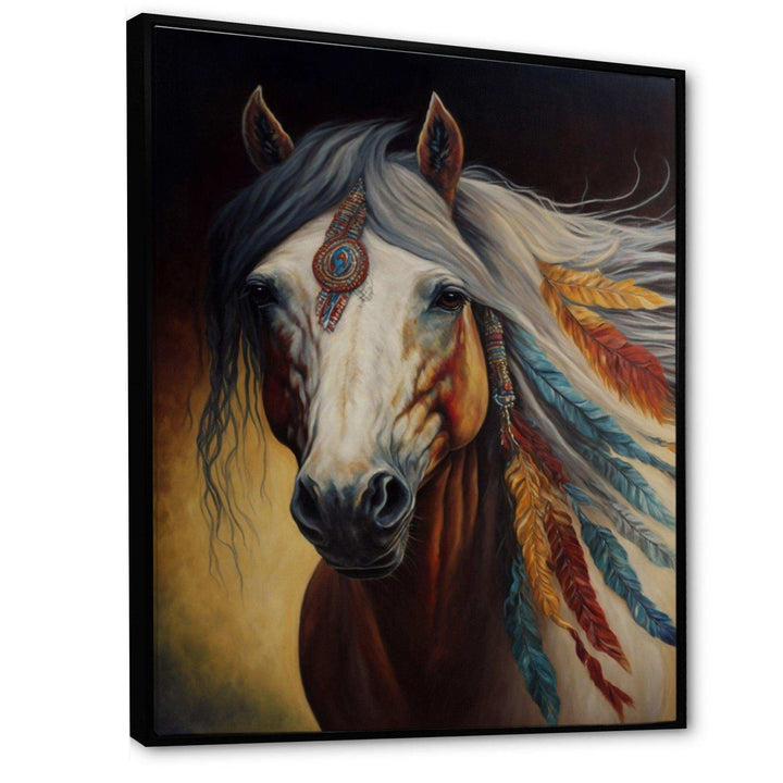 Amerindian Horse With Feathers III