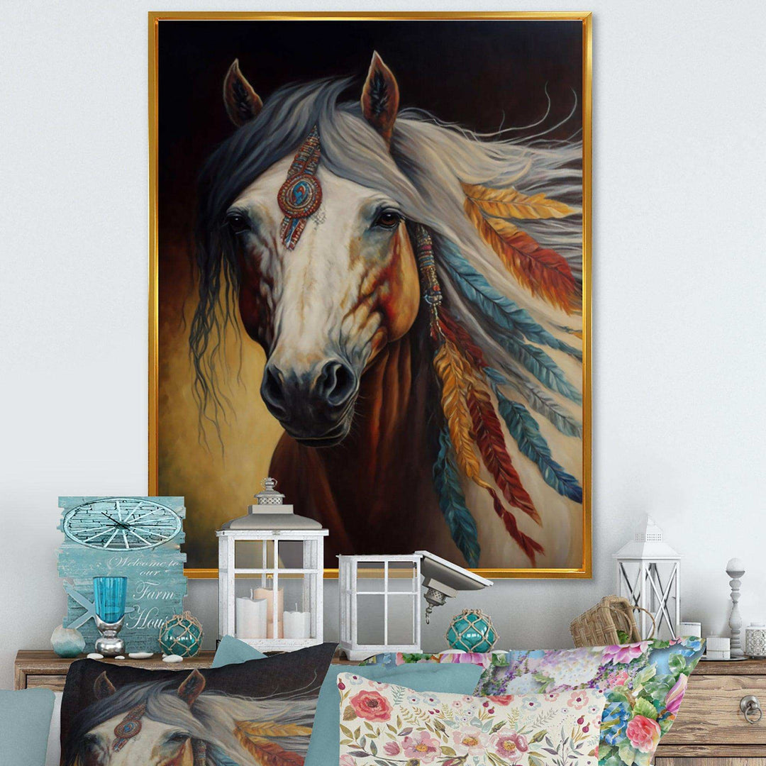 Amerindian Horse With Feathers III