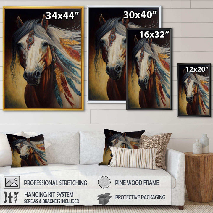 Amerindian Horse With Feathers III