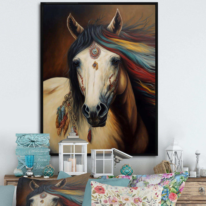 Amerindian Horse With Feathers IV