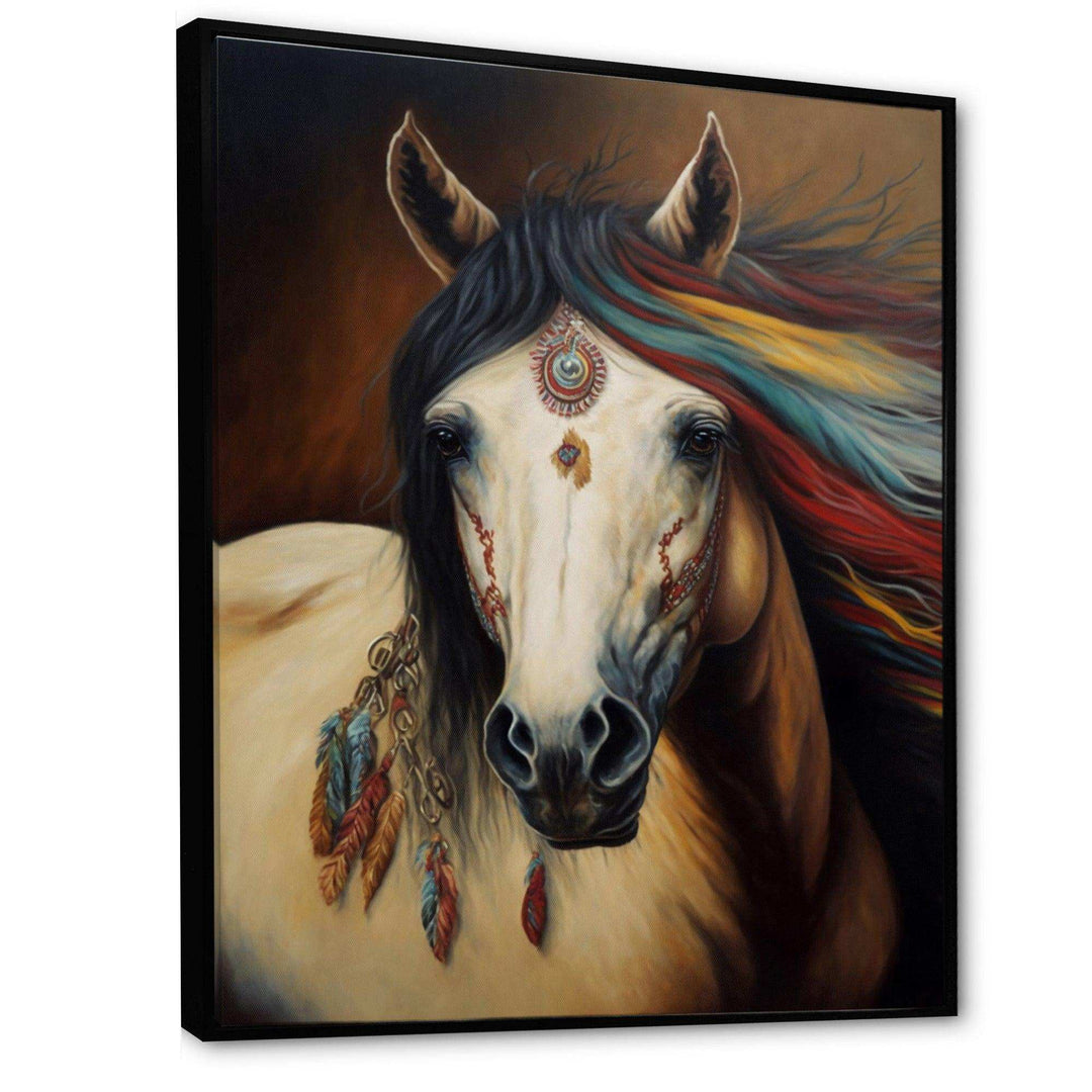 Amerindian Horse With Feathers IV