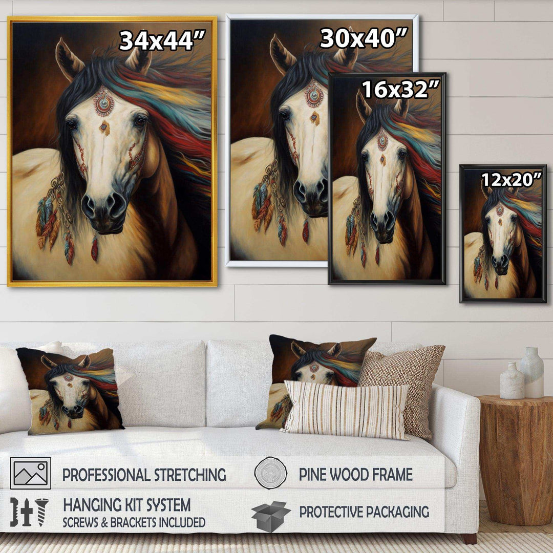 Amerindian Horse With Feathers IV