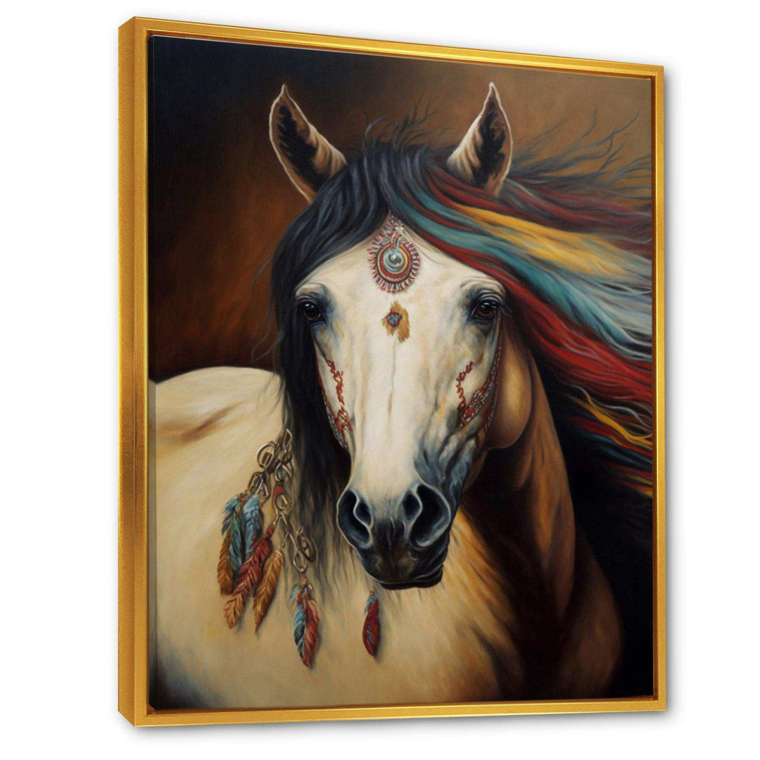 Amerindian Horse With Feathers IV